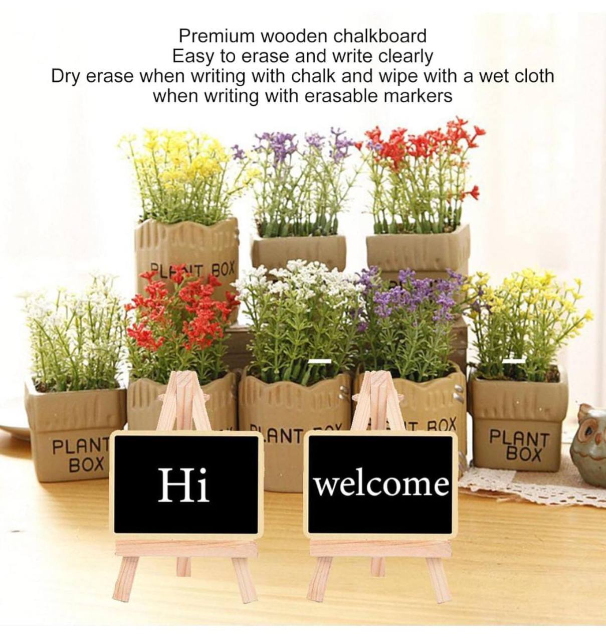 Creative multiple purposes Wood Mini Chalkboard Signs 
6 pcs