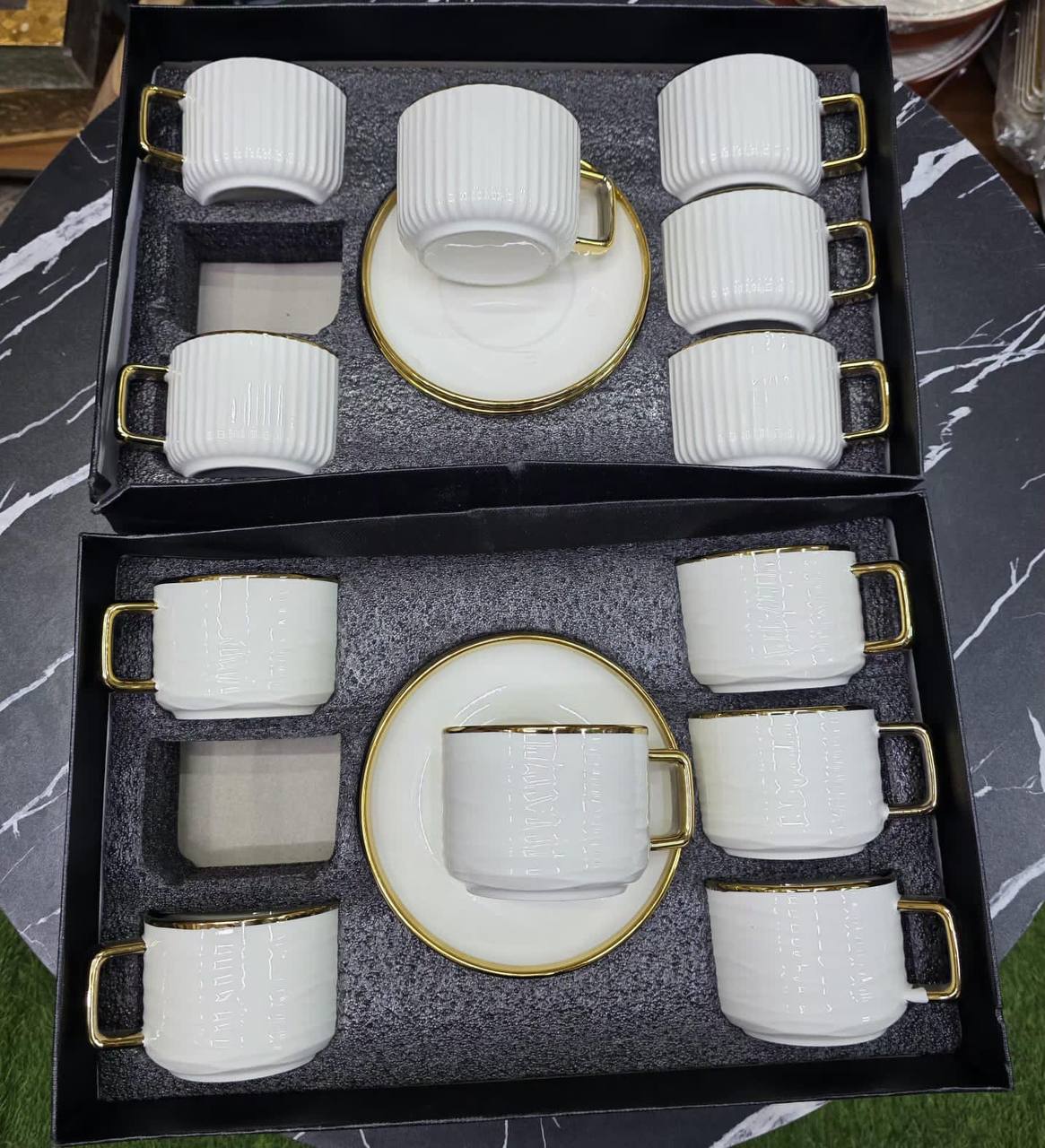 European Style Gold edge 12pcs Ceramic Coffee/Tea  Cups