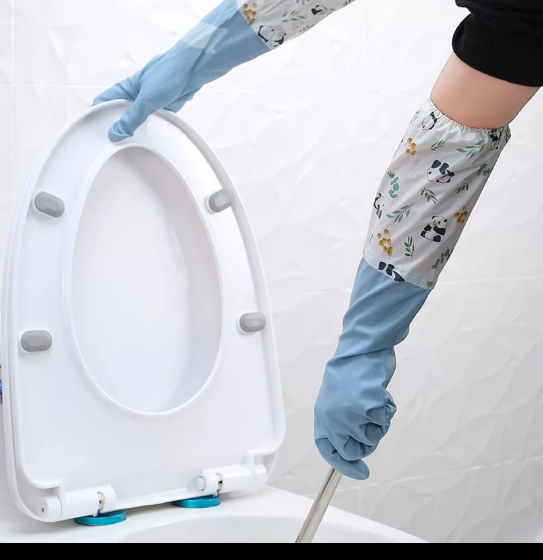 Long silicon waterproof kitchen/household gloves