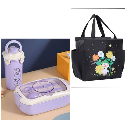 3 IN 1 LUNCH BOX WITH BOTTLE AND LUNCH BAG SET1