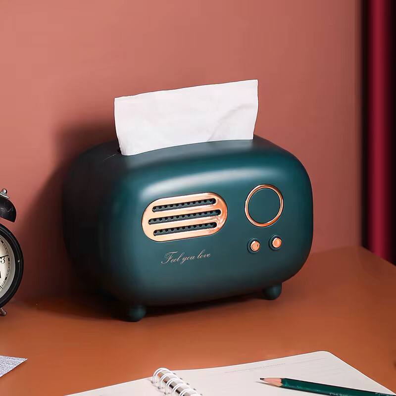 Radio-like tissue serviette holder