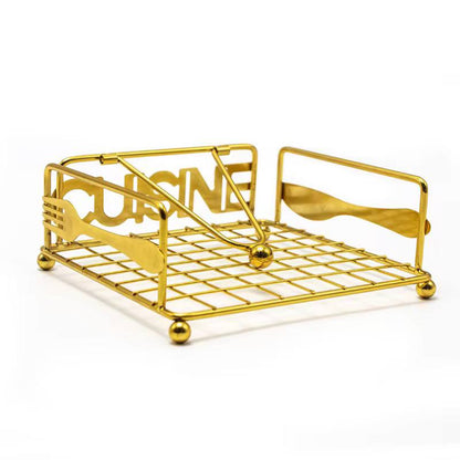 Gold Cuisine Metal Napkin Holder