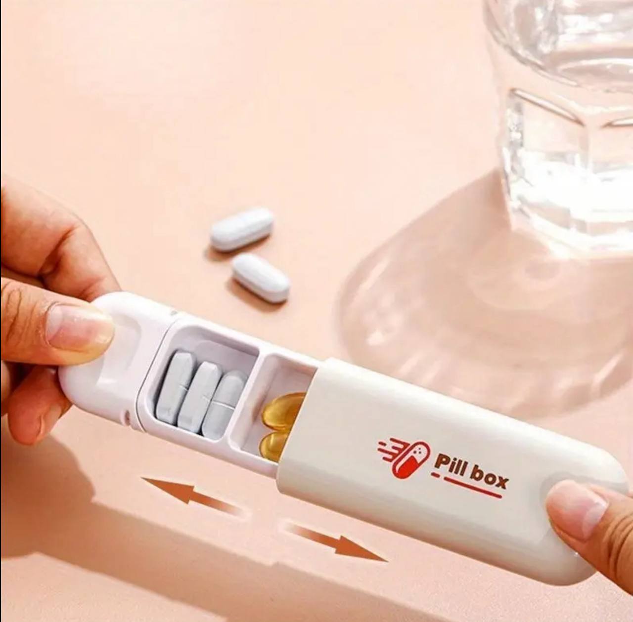 Portable 3 Grid Mini Pill Box With A Loop