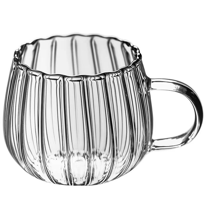 Stripped Pumpkin shape borosilicate cups