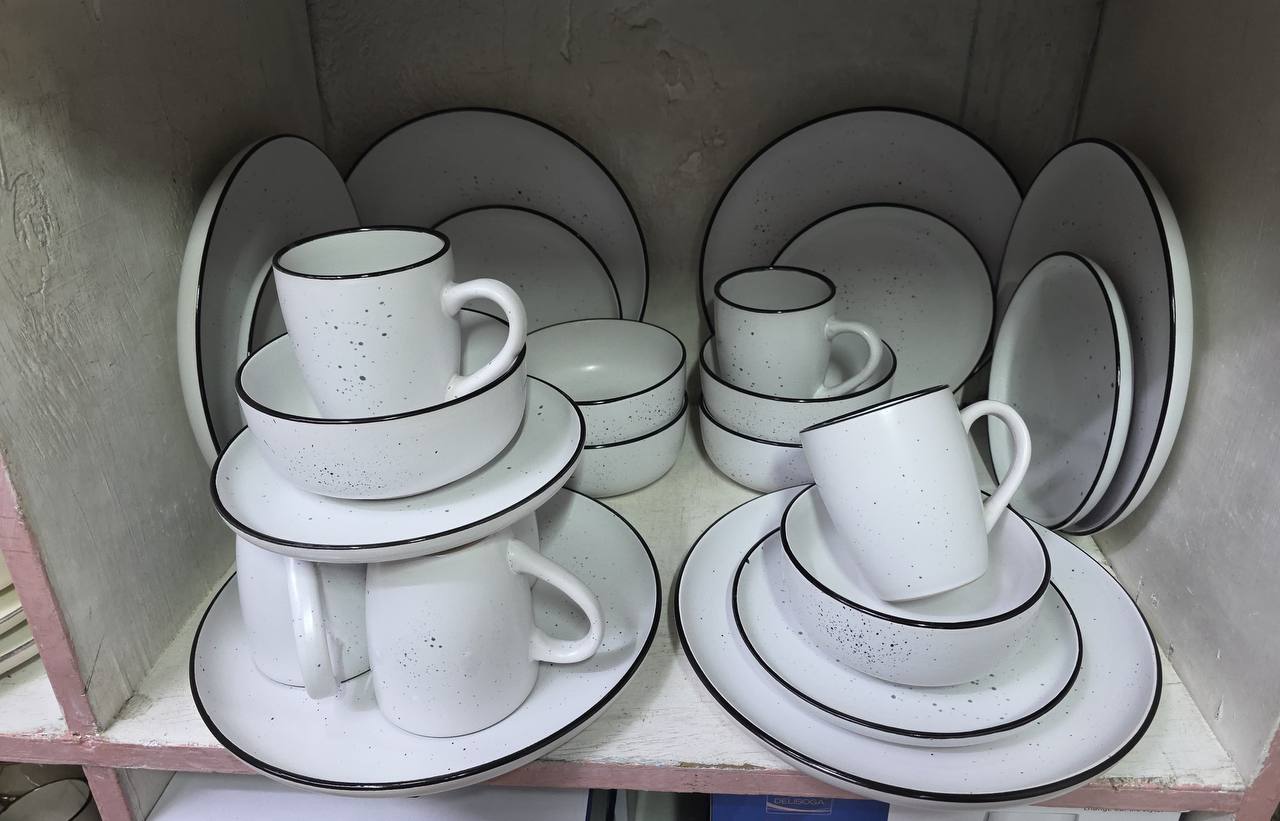 24pcs Reactive Glazed Ceramic Dinneer set