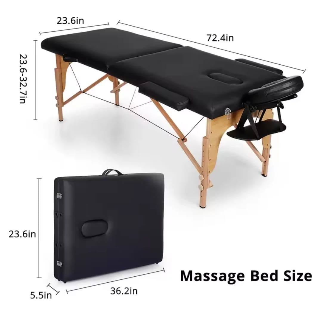 Massage Table 2 Folding Portable Massage Table lash bed Massage wooden Bed, professional 73 Inches Long Lash Bed Spa Bed Tattoo Table wooden with Carrying Case & facial cradle