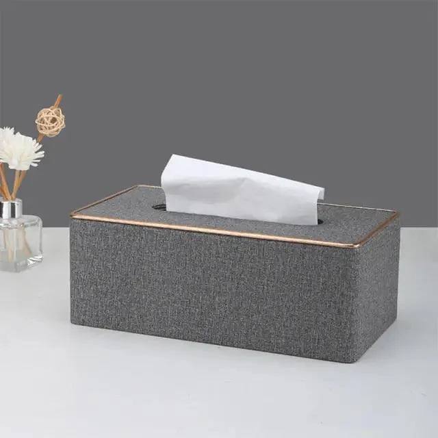 Light luxury Nordic creative leather gold  tissue box