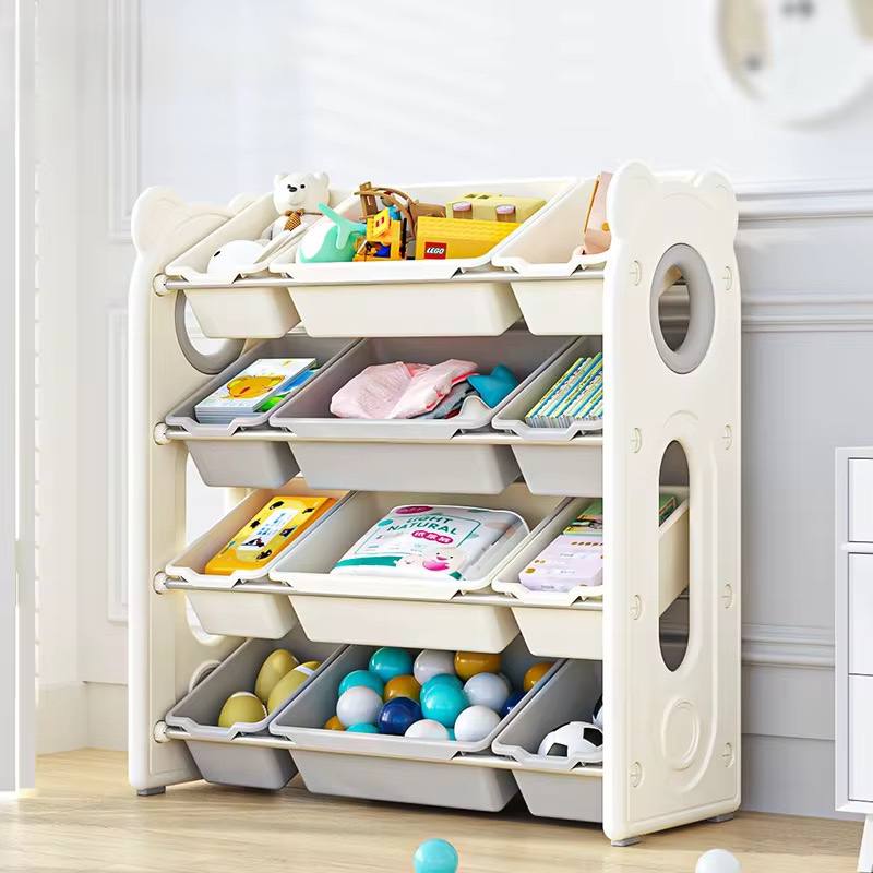 Kids Space Toy Storage Organizer with  Removable Plastic Bins