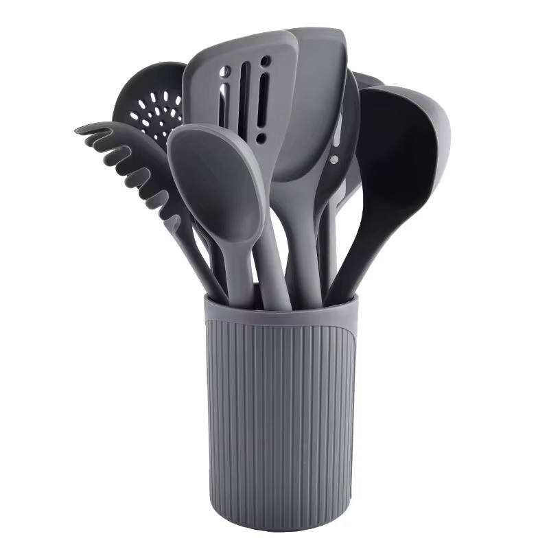 High Temperature resistant heavy duty silicone cooking/serving spoons with hard TPR handles.
11pc set