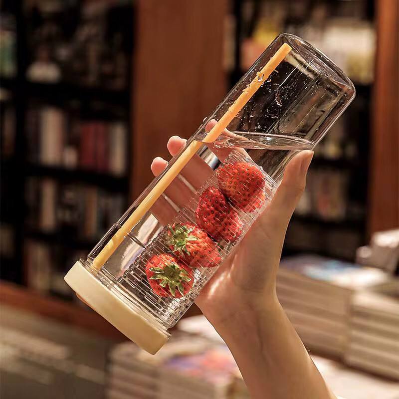 Cute Water Bottle With Foldable Straw