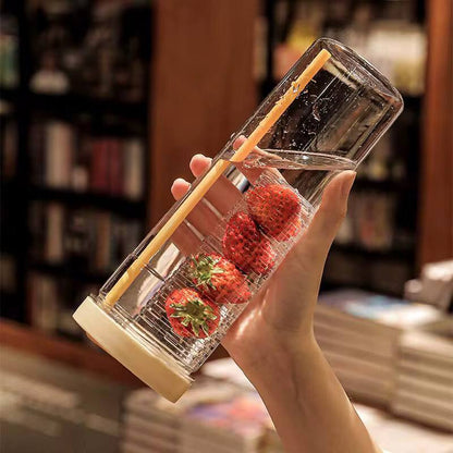 Cute Water Bottle With Foldable Straw