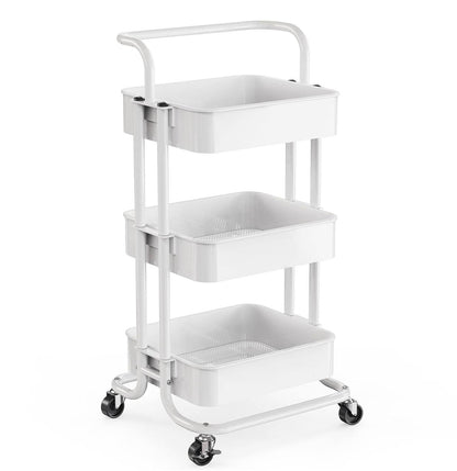 Multi-functional movable trolley storage rack