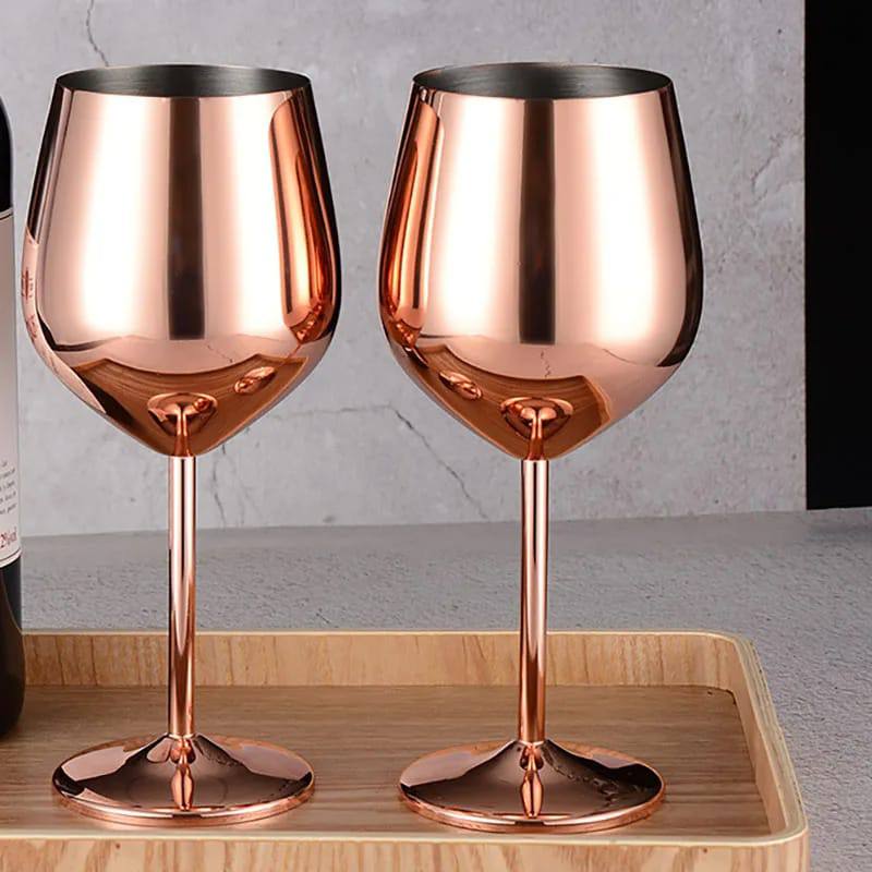 ELEGANT STAINLESS STEEL NON BREAKABLE  GOBLETS
 2pcs