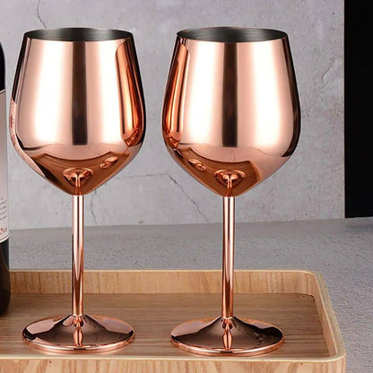ELEGANT STAINLESS STEEL NON BREAKABLE  GOBLETS
 2pcs
