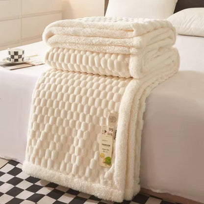 White cozy throw blanket