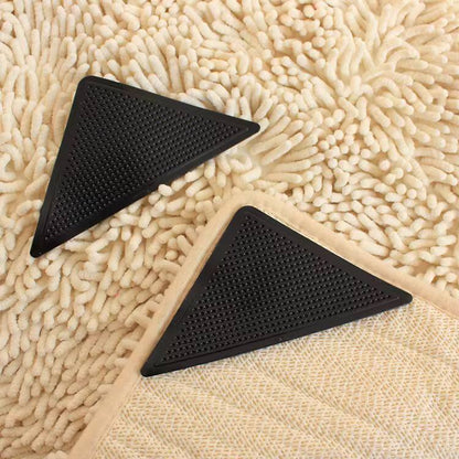 4pcs Ruggies Rug Carpet, Mat Grippers Non Slip Grip, Corners Pad Anti Skid Reusable Washable Silicone Grippers