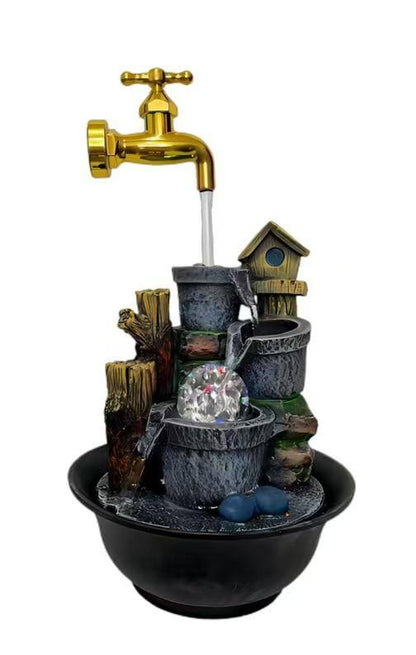 Multifunction indoor water fountain with LED lights