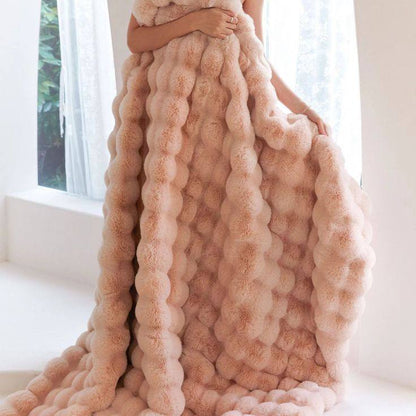 Soft Bubble Winter Throw Blanket Plain