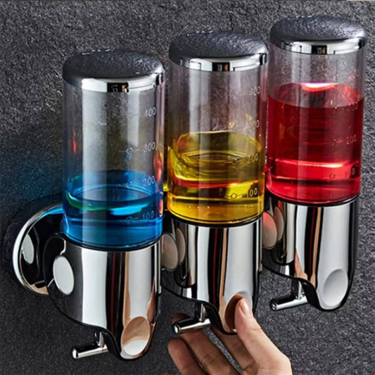 Wall-mounted multi-chamber soap dispense