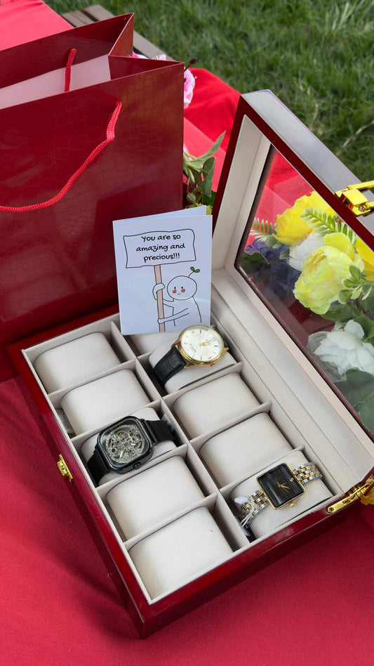 VALENTINES  GIFT SET
WOODEN WATCH ORGANIZER (10 slots)