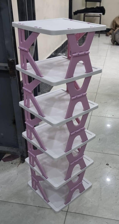 275mm² x 95cm high 6 layer Foldable Retracting shoe rack