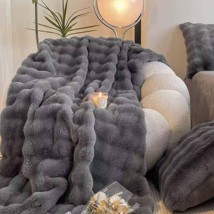Big Size Soft Bubble Winter Throw Blanket Plain
couch and bed