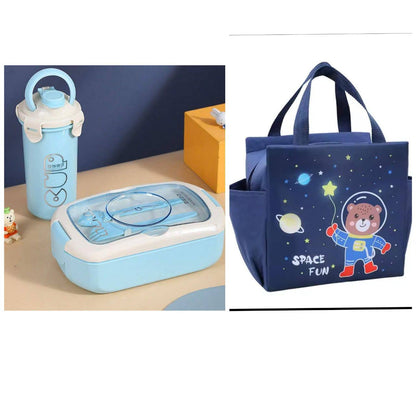 3 IN 1 LUNCH BOX WITH BOTTLE AND LUNCH BAG SET1