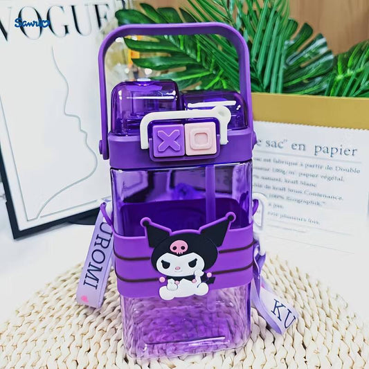 Partitioned Disney Sanrio Melody & Kuromi Double drinking water bottle 520ml