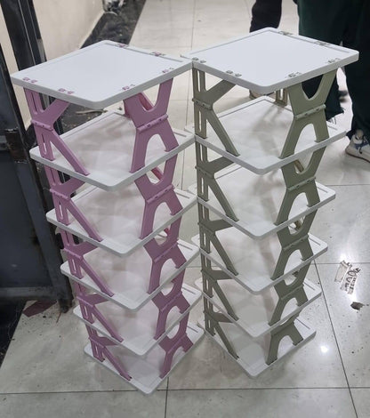 275mm² x 95cm high 6 layer Foldable Retracting shoe rack