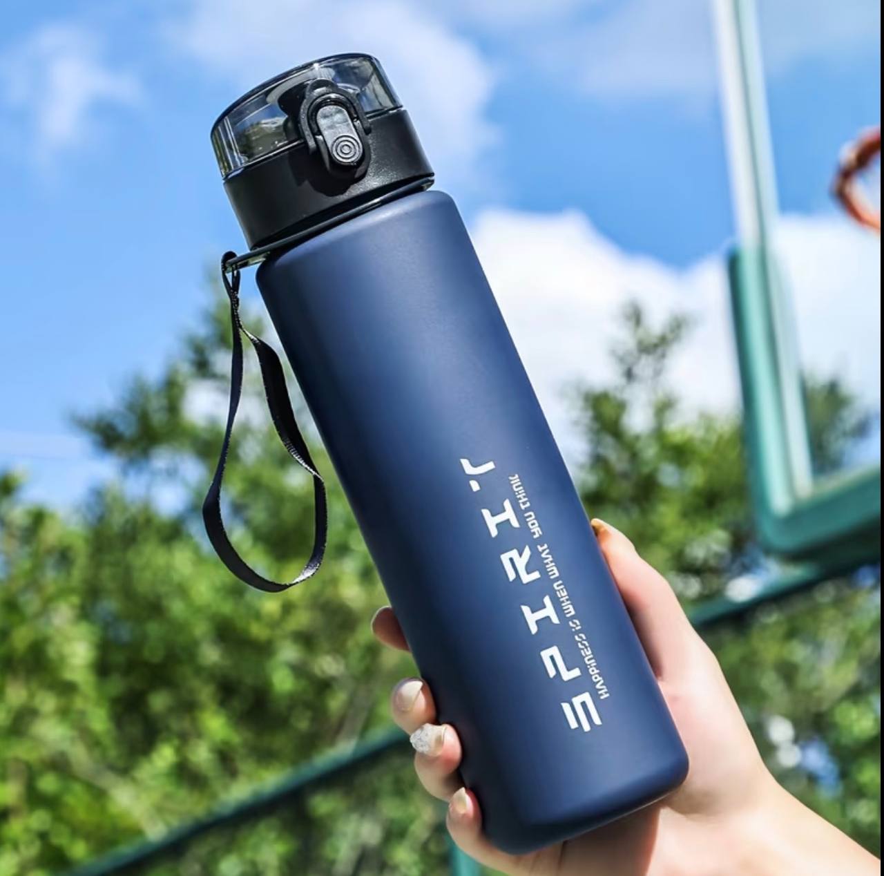 800ML Spirit Portable Water Bottle Motivational Sports Water bottle with Time Marker Leak-proof Cup for Outdoor Sport Fitness BPA Free