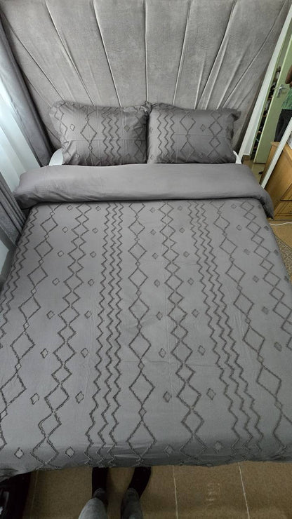 3pc Tufted  Wave Duvet cover setl