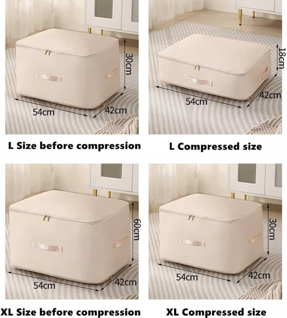 Compressed Duvet storage bag 
Cloths storage bag