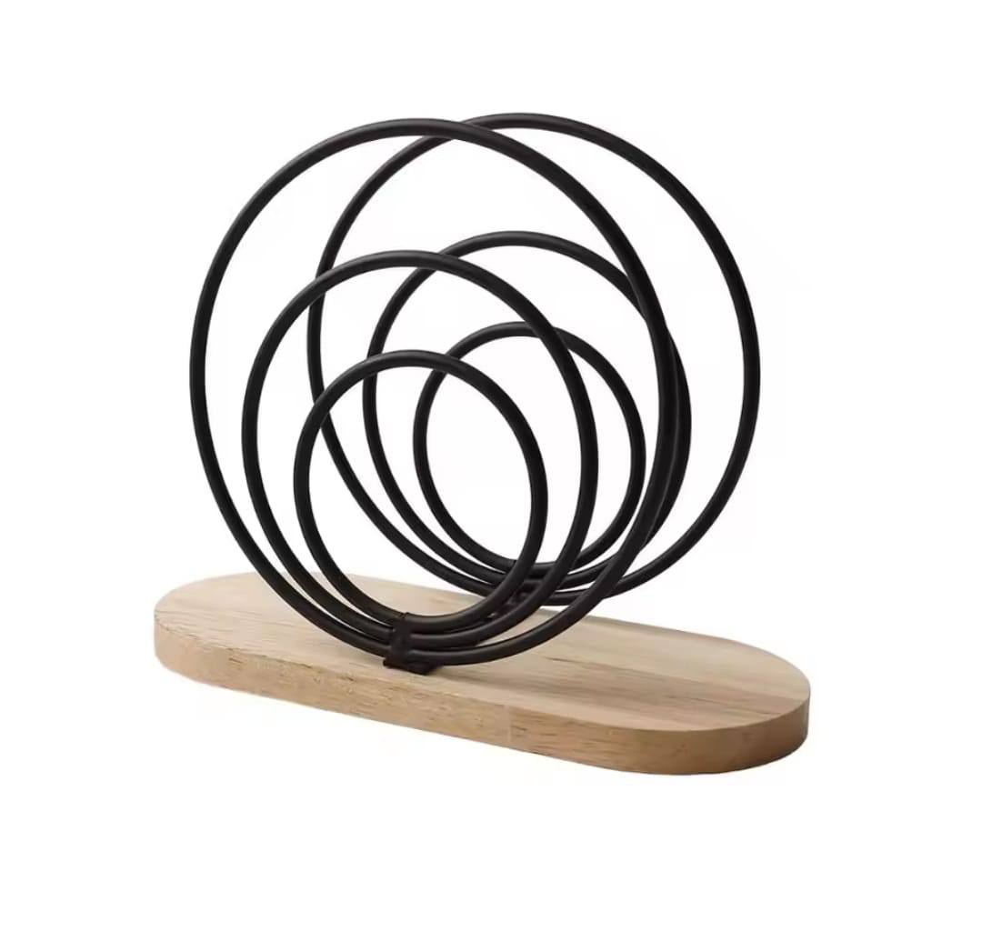 Elegant Metal Napkin Holders with Wooden Base