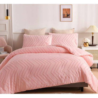3pc Tufted  Wave Duvet cover setl