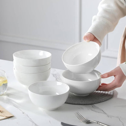 Milk white bowls