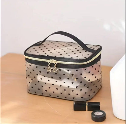 Breathable cosmetics organizer 
bag