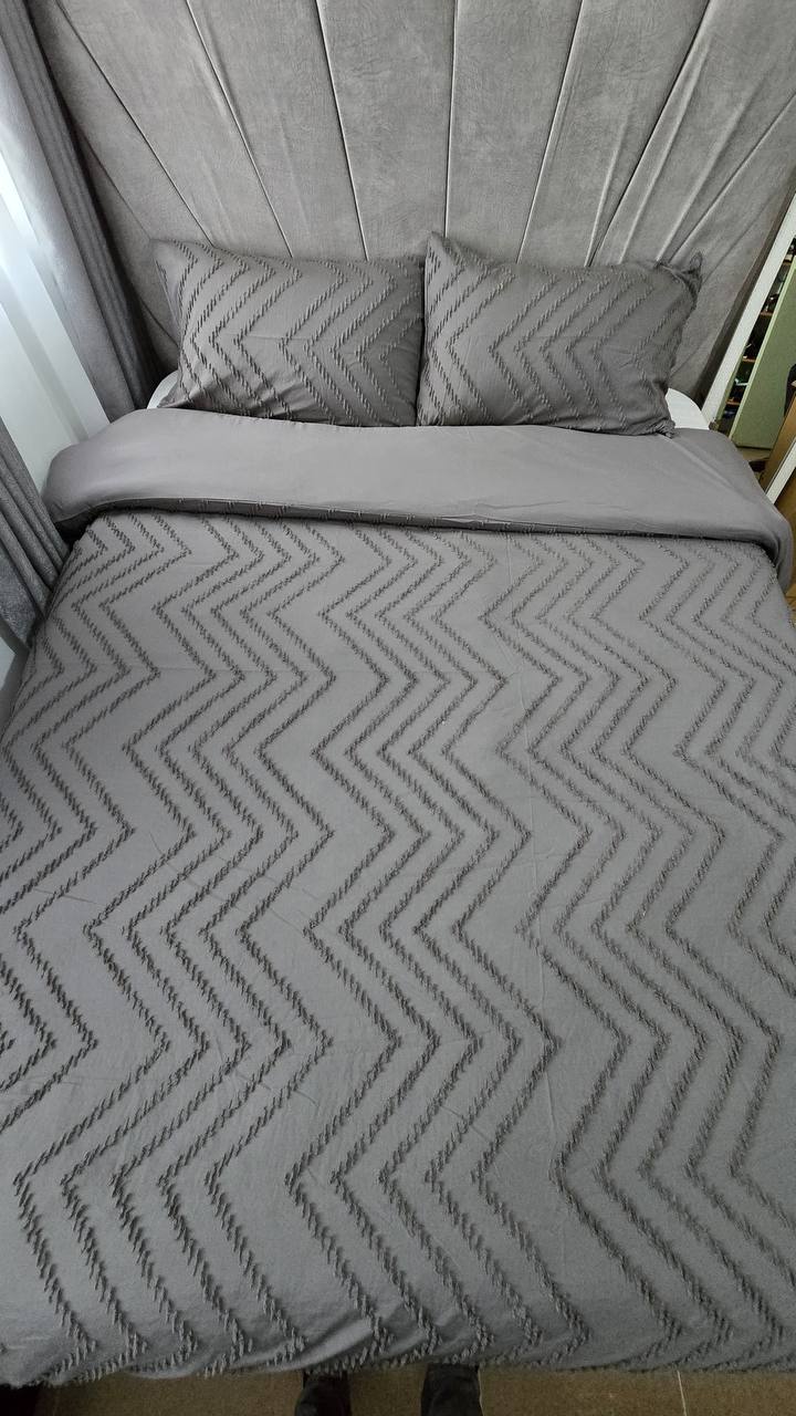 3pc Tufted  Wave Duvet cover setl