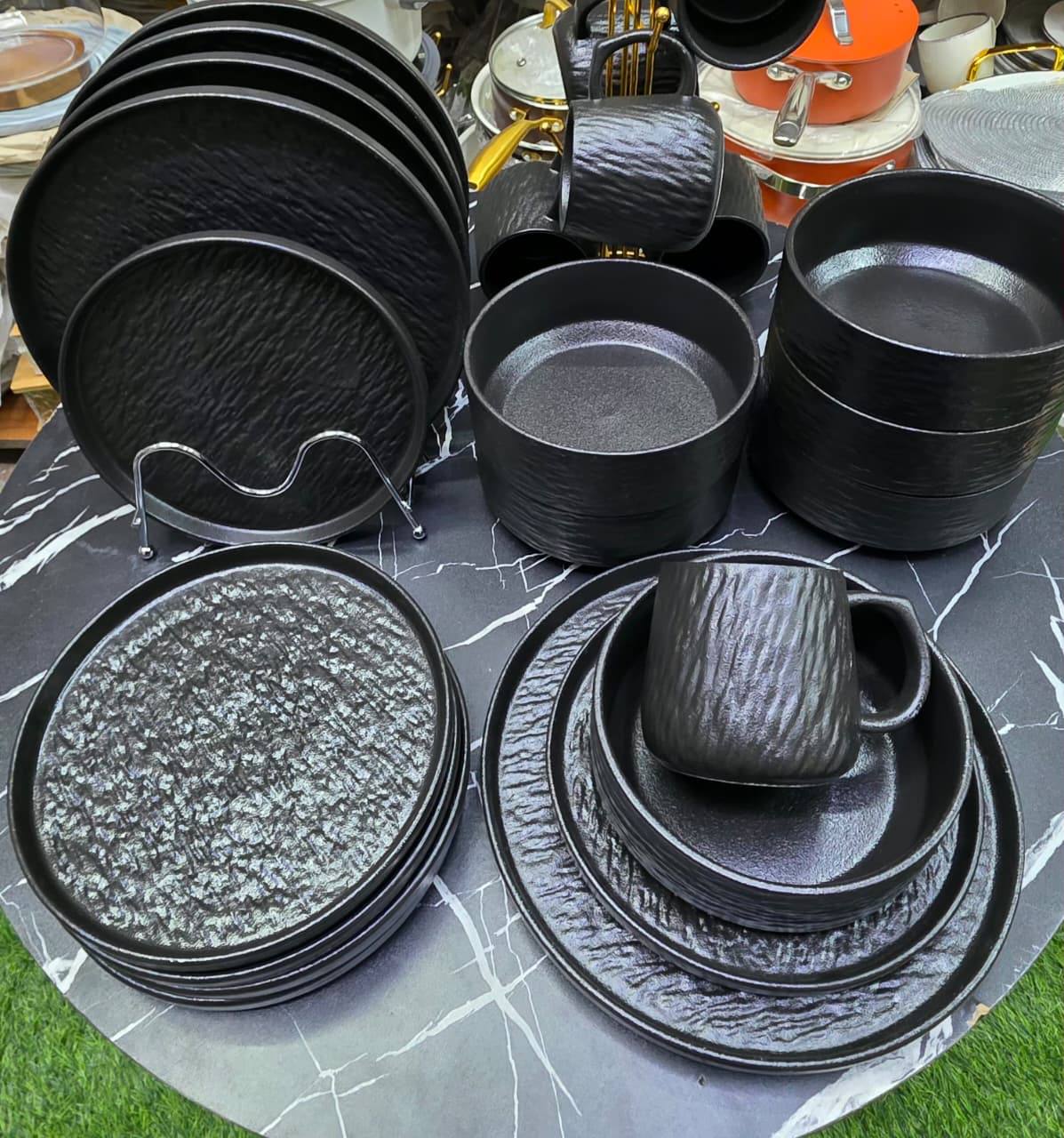 24pcs Rock Glazed Ceramic Dinneer set