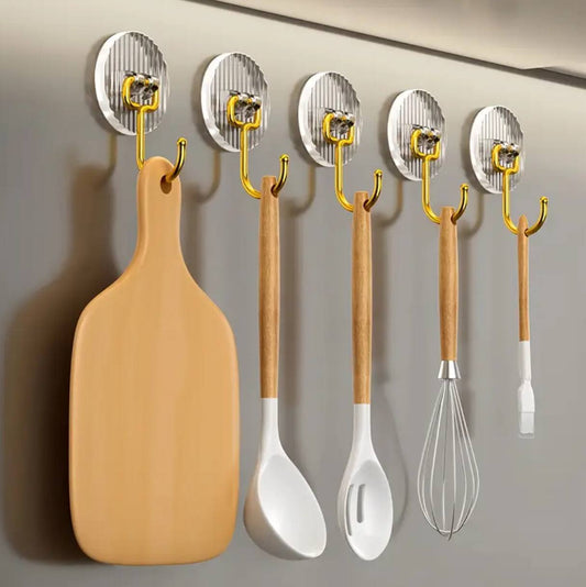 Set of 5 Golden Acrylic Hooks