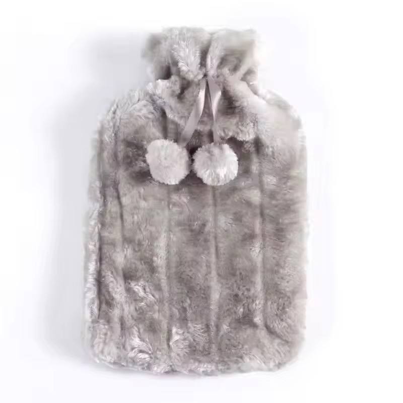Hot water bottles with faux fleece cover