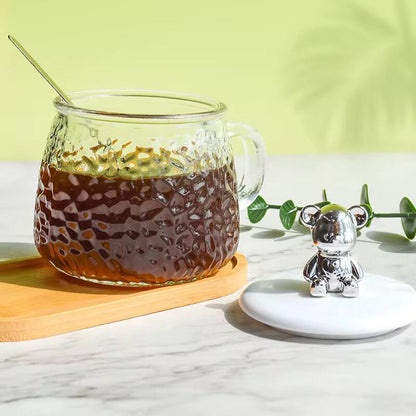 High borosilicate cup with lid/spoon