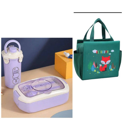 3 IN 1 LUNCH BOX WITH BOTTLE AND LUNCH BAG SET1