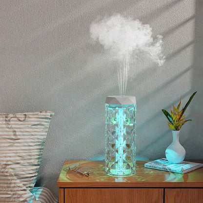 High quality crystal intelligent Humidifier with 7 colour dime lights and automatic switch off when waterless