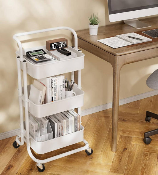 Multi-functional movable trolley storage rack