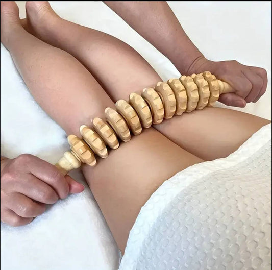 Curved Wood Massage Roller Stick