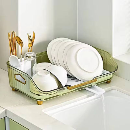 Golden handles, Strong acrylic, Self draining Bowl rack