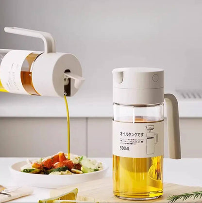 Automatic glass oil jar/dispenser