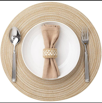 High-quality,thick  ramie woven table mats.
6pcs