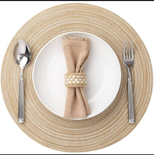 High-quality,thick  ramie woven table mats.
6pcs