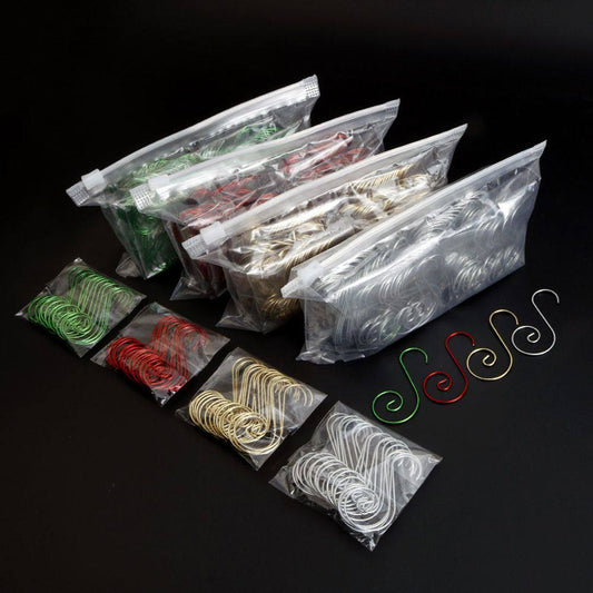 20Pc S-Shaped Christmas Hook DIY Christmas Tree Pendant Four Colors Christmas Doll Hook New Year Festival Decoration Accessories